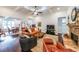 Spacious living room with coffered ceilings, hardwood floors, and a stone fireplace at 17 Lexington Ct, Dallas, GA 30157