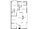 Detailed floor plan highlighting the layout of bedrooms, bathrooms, living room, kitchen, and balcony at 175 15Th Ne St # 304, Atlanta, GA 30309