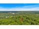 An aerial view of a tree-filled landscape with a pin showing location at 115 Lake Pines Ct, Roswell, GA 30076