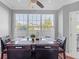 Bright breakfast nook featuring a ceiling fan and a large window with neighborhood views at 200 Renaissance Ne Pkwy # 304, Atlanta, GA 30308
