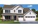 Charming two-story home featuring a two-car garage, brick accents, and a welcoming front porch at 214 Wild Ginger Bend, Woodstock, GA 30188
