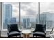 Cozy living room features floor-to-ceiling windows with city views and comfortable seating at 3338 Peachtree Ne Rd # 3406, Atlanta, GA 30326