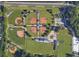 Aerial view of the baseball fields complex with multiple fields, parking, and support buildings at 3912 Edenton Ne Ct, Brookhaven, GA 30319