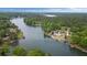 Gorgeous aerial view of lakefront homes with boat docks surrounded by lush greenery at 2191 Lakeview Pkwy, Villa Rica, GA 30180