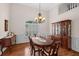 Dining room featuring hardwood floors, high ceilings and chandelier at 2191 Lakeview Pkwy, Villa Rica, GA 30180