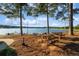Picturesque lake view with picnic tables, benches, and a serene waterfront setting at 2191 Lakeview Pkwy, Villa Rica, GA 30180