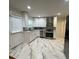Modern kitchen with white cabinets, stainless steel appliances, and marble floors at 2833 Oldknow Nw Dr, Atlanta, GA 30318