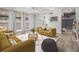 Bright living room with yellow sofas, rug, natural light and balcony access at 620 Peachtree Ne St # 601, Atlanta, GA 30308