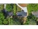 A bird's eye view of the home, highlighting the roof and layout of the backyard at 6835 Sunny Brook Ln, Atlanta, GA 30328