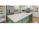 Modern kitchen featuring a large island with white countertops and stainless steel appliances at 6835 Sunny Brook Ln, Atlanta, GA 30328