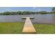 Dock extending into the lake with lush greenery along the shoreline at 4810 Duncans Lake Dr, Buford, GA 30519