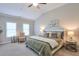 Comfortable main bedroom with high ceilings, large windows, and stylish decor at 12084 Cotton Aly, Alpharetta, GA 30009