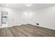 Bedroom leading to an en suite bathroom with a glass shower at 7582 Carlisle Dr, Jonesboro, GA 30236
