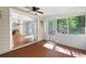 An open-air screened porch that connects seamlessly to the inside of the house at 3078 Alberta Dr, Marietta, GA 30062
