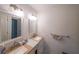 Bathroom featuring tile backsplash, tile floors and double sinks at 6220 Polar Fox Ct, Riverdale, GA 30296