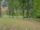 Lush backyard with mature trees at 8007 Northcrest Dr, Jonesboro, GA 30238