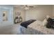 Comfortable bedroom with en-suite bathroom access and modern decor at 8007 Northcrest Dr, Jonesboro, GA 30238
