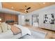 Spacious main bedroom featuring wood ceilings, fireplace, and ensuite bathroom with luxurious soaking tub at 3267 Sewell Mill Rd, Marietta, GA 30062