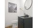 This well-designed powder room has modern fixtures, decor, and a stylish vanity at 34 Candler Ne Rd, Atlanta, GA 30317