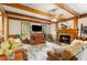 Inviting living room with a brick fireplace, exposed wood beams, and comfortable seating at 258 Lancaster Cir, Marietta, GA 30066