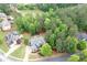 Aerial view of the home surrounded by mature trees at 105 Thorncliff Way, Acworth, GA 30101