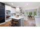 Gourmet kitchen featuring an island, stainless steel appliances, and white cabinets, perfect for cooking and entertaining at 105 Thorncliff Way, Acworth, GA 30101