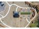 Aerial view of a community common area with walking paths, seating, and a gazebo at 2093 Boxwood Se Cir, Conyers, GA 30094