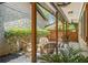 Inviting patio with stone ground cover and charming wicker furniture, perfect for relaxing outdoors at 2674 Skylane Dr, Marietta, GA 30062