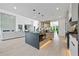 Spacious, modern kitchen with a large island and view into the living area at 292 Highway 279, Fayetteville, GA 30214