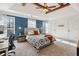 Large main bedroom with trey ceilings, ceiling fan, and modern decor at 976 Arthur Nw Ln, Atlanta, GA 30318