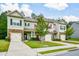 View of well-maintained townhomes featuring neat lawns, driveways, and architectural details on a sunny day at 692 Oakside Pl, Acworth, GA 30102