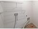 Laundry room showing hookups for washer and dryer and wire rack shelving at 1312 Cooper Springs Rd, Grayson, GA 30017