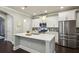 Modern kitchen featuring white cabinets, stainless steel appliances, and a center island at 2023 Yellow Finch Trl, Atlanta, GA 30316