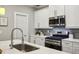 Well-equipped kitchen featuring stainless steel appliances, sleek countertops, and white cabinetry at 2023 Yellow Finch Trl, Atlanta, GA 30316