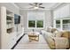 Bright sitting area with a comfortable couch, large windows, and built-in shelves, perfect for relaxation at 2023 Yellow Finch Trl, Atlanta, GA 30316