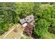 Aerial shot of home, showing its extensive wooded lot and inviting outdoor spaces at 2377 Pine Mountain Rd, Kennesaw, GA 30152