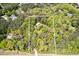 Aerial perspective of property highlighting lot lines within a mature treed neighborhood at 2377 Pine Mountain Rd, Kennesaw, GA 30152