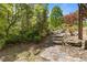 Picturesque stone path leading through lush greenery, adding character and charm to the backyard landscape at 2377 Pine Mountain Rd, Kennesaw, GA 30152