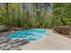 Refreshing backyard pool with lush greenery providing privacy in a tranquil outdoor setting at 2377 Pine Mountain Rd, Kennesaw, GA 30152