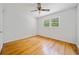 This updated bedroom has hardwood floors and lots of bright, natural light at 1448 Drayton Woods Dr, Tucker, GA 30084