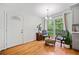 Bright kitchen area with hardwood floors, a view to the outside and stylish decor at 1448 Drayton Woods Dr, Tucker, GA 30084