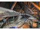 View of the attic space with exposed rafters and ductwork at 224 Bass Sw St, Atlanta, GA 30315