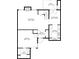 Detailed floor plan showcases a spacious living room, bedroom, kitchen, dining area, patio, and bath layout at 234 Pam Sw Ln, Marietta, GA 30064