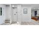 Mudroom features wood bench, white cabinets, and access to living space at 1959 Oana Sw St, Atlanta, GA 30310