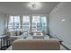 A bright living room featuring neutral furnishings, hardwood floors, modern lighting, and city views at 20 10Th Nw St # 704, Atlanta, GA 30309