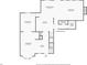 Detailed floor plan showcasing the layout of the first floor, including the kitchen, living room, and dining room at 988 Gentry Sw Ln, Marietta, GA 30064