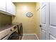 A laundry room features a washer, dryer, cabinets, and a practical space at 988 Gentry Sw Ln, Marietta, GA 30064