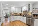 Open kitchen with white cabinets, stylish backsplash, granite counters and stainless steel dishwasher at 11155 Highfield Chase Dr, Johns Creek, GA 30097
