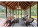 Inviting screened-in porch with comfortable seating, offering a relaxing outdoor living space at 11155 Highfield Chase Dr, Johns Creek, GA 30097
