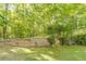 Spacious backyard features tiered retaining wall with wooded area and an archway with steps at 1609 Holly Ridge Dr, Loganville, GA 30052